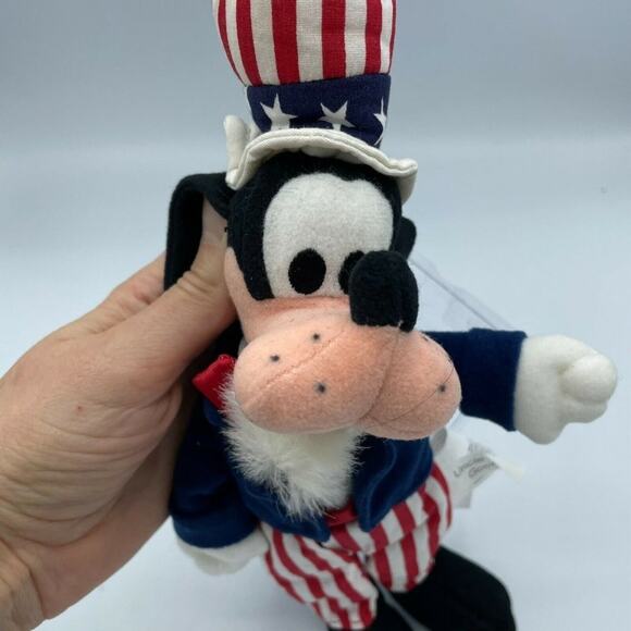 The Disney Store Vintage Uncle Sam Goofy Soft Mini Bean Bag Plush Toy With Tags - Picture 3 of 7